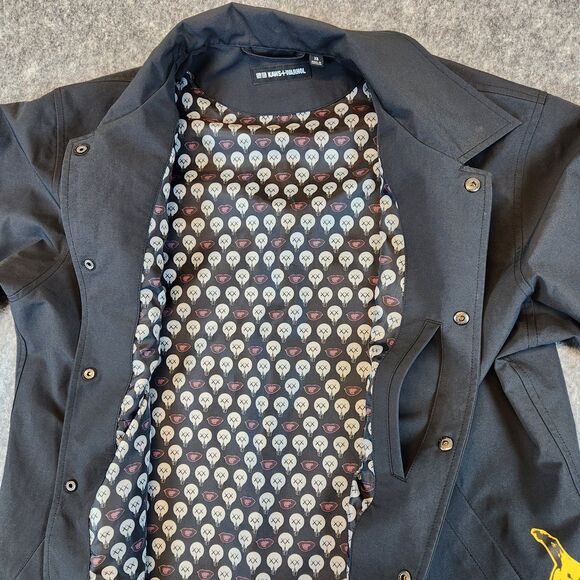 KAWS Warhol Uniqlo Jacket Mens XS Black Coach Snap Button Relaxed Museum Art - Picture 6 of 13